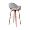 Armen Living Daxton 26" Gray Faux Leather and Walnut Wood Bar Stool LCDXBAWAGR26 - alternate 7